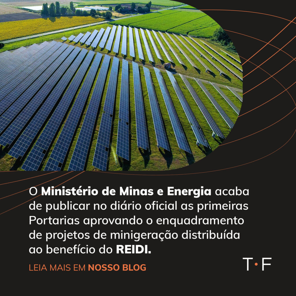 Portaria aprovadas para enquadramento de projetos de minigeração distribuída.